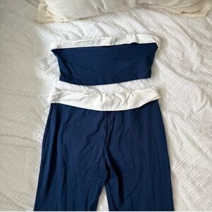Navy and White Two Piece Set
